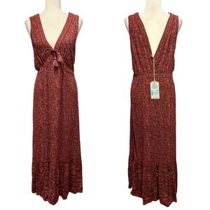 Faherty Eden Dress Women S Belmonte Floral Island Viscose Maxi Tassel NWT Resort
